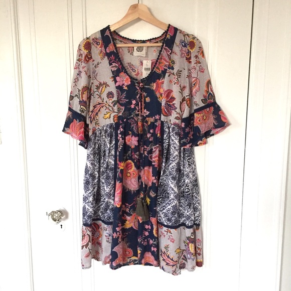 Anthropologie Lilka Patchwork Trapeze Dress - Picture 4 of 8